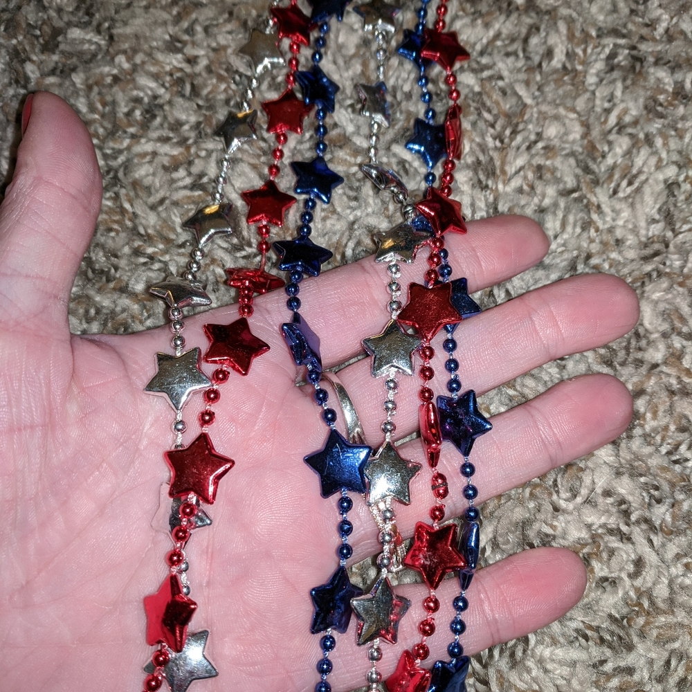 NEW! Red, Blue, and Silver Star Necklaces